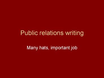 Public relations writing