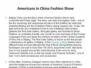 Americans in China Fashion Show