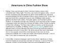 Americans in China Fashion Show PowerPoint PPT Presentation