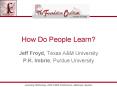 How Do People Learn? PowerPoint PPT Presentation