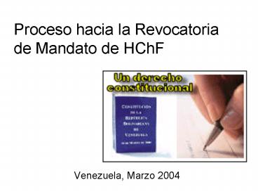 Proceso hacia la Revocatoria de Mandato de HChF