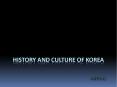 History and Culture of Korea PowerPoint PPT Presentation