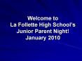 Welcome to La Follette High School PowerPoint PPT Presentation