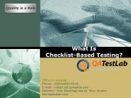 What Is Checklist-Based Testing?