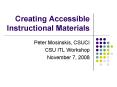 Creating Accessible Instructional Materials PowerPoint PPT Presentation
