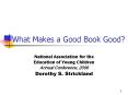 What Makes a Good Book Good? PowerPoint PPT Presentation