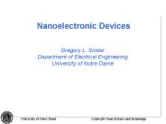 Nanoelectronic Devices