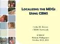 Localizing the MDGs Using CBMS PowerPoint PPT Presentation