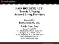 FAIR HOUSING ACT: Trends Affecting Assisted Living Providers PowerPoint PPT Presentation