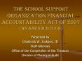 The School Support Organization Financial Accountability Act of 2007 (as amended 2008) PowerPoint PPT Presentation