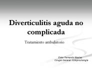 Diverticulitis aguda no complicada