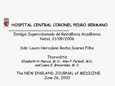 HOSPITAL CENTRAL CORONEL PEDRO GERMANO