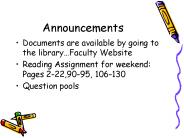 Announcements