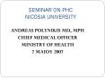 SEMINAR ON PHC NICOSIA UNIVERSITY PowerPoint PPT Presentation