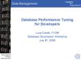 Database Performance Tuning for Developers PowerPoint PPT Presentation