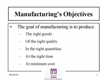 Manufacturing