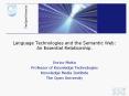 Language Technologies and the Semantic Web: An Essential Relationship. PowerPoint PPT Presentation