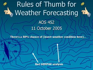 Rules of Thumb for Weather Forecasting