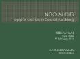 NGO AUDITS opportunities in Social Auditing PowerPoint PPT Presentation