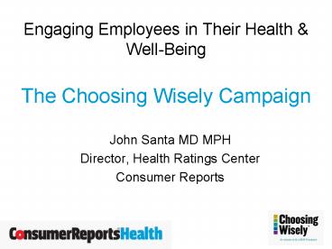 Engaging Employees in Their Health