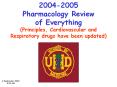 2004-2005 Pharmacology Review of Everything (Principles, Cardiovascular and Respiratory drugs have been updated) PowerPoint PPT Presentation