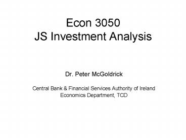 Econ 3050 JS Investment Analysis