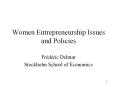 Women Entrepreneurship Issues and Policies PowerPoint PPT Presentation