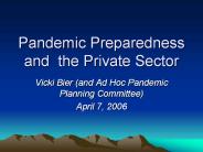 Pandemic Preparedness and the Private Sector