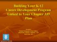 Building Your K-12 Career Development Program Linked to Your Chapter 339 Plan PowerPoint PPT Presentation
