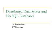 Distributed Data Stores and No SQL Databases