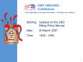 Briefing:Updates on the UBO Billing Policy Manual PowerPoint PPT Presentation