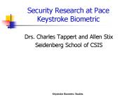 Security Research at Pace Keystroke Biometric
