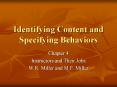 Identifying Content and Specifying Behaviors PowerPoint PPT Presentation