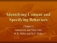 Identifying Content and Specifying Behaviors