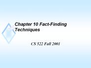 Chapter 10 Fact-Finding Techniques