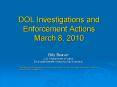 DOL Investigations and Enforcement Actions March 8, 2010 PowerPoint PPT Presentation