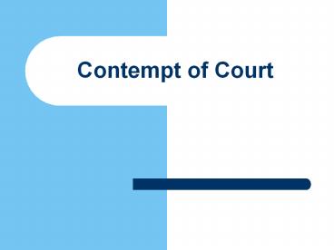 Contempt of Court