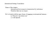 International Strategy Formulation
