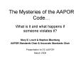 The Mysteries of the AAPOR Code PowerPoint PPT Presentation