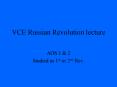 VCE Russian Revolution lecture PowerPoint PPT Presentation