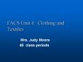FACS Unit 4: Clothing and Textiles PowerPoint PPT Presentation