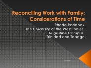 Reconciling Work with Family: Considerations of Time