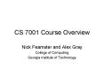 CS 7001 Course Overview PowerPoint PPT Presentation