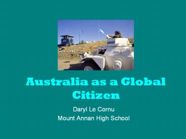 Australia as a Global Citizen