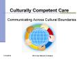 Culturally Competent Care PowerPoint PPT Presentation