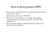 Point to Point protocol (PPP)
