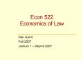 Econ 522 Economics of Law PowerPoint PPT Presentation