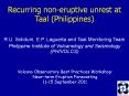 Recurring non-eruptive unrest at Taal (Philippines) PowerPoint PPT Presentation