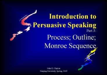 Introduction to Persuasive Speaking