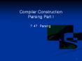 Compiler Construction Parsing Part I PowerPoint PPT Presentation